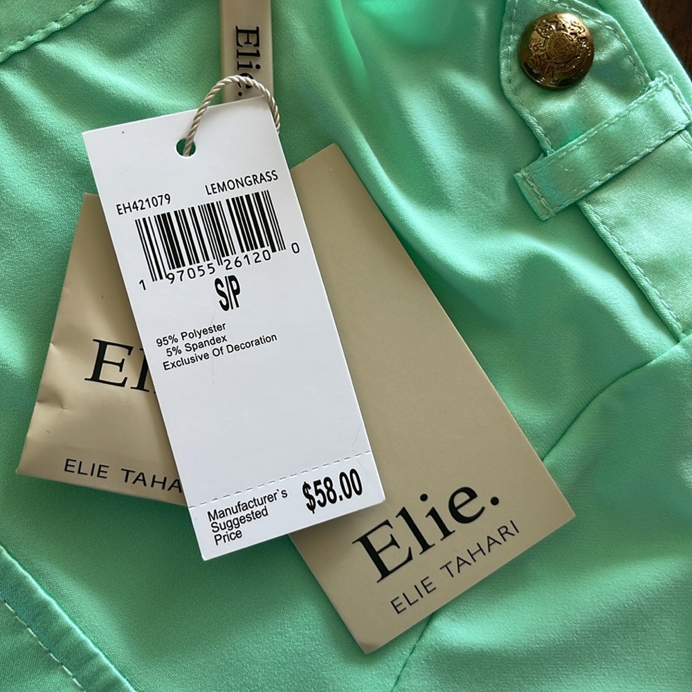 New Satin Trim Interlock Twist Yarn Knit Top Blouse Elie Elie Tahari - Picture 9 of 13